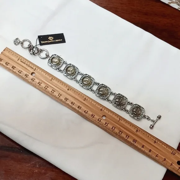 ✴ Virgins Saints & Angels Silver-tone San Benito Toggle Bracelet NEW! - Picture 8 of 16